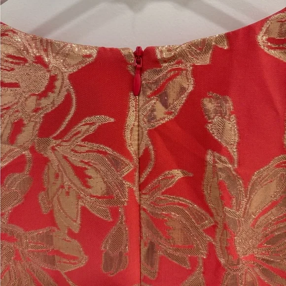 Vince Camuto Jacquard Cap-Sleeve Metallic Fit and Flare Dress Size 6 - Picture 7 of 12